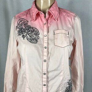 Style & Co Size 6 Petite Western Style Top With Snap Pearl Buttons. New With Tag